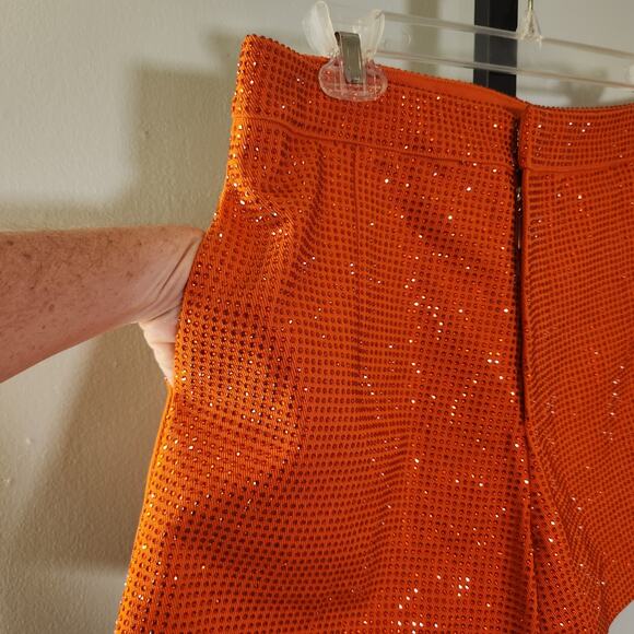 SPARKLE CITY Dazzle In Denim Shorts, Orange, Size Large - Picture 6 of 11